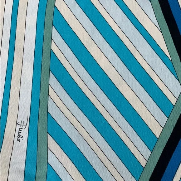 Striped Blue and White Midi Skirt - Picture 13 of 13